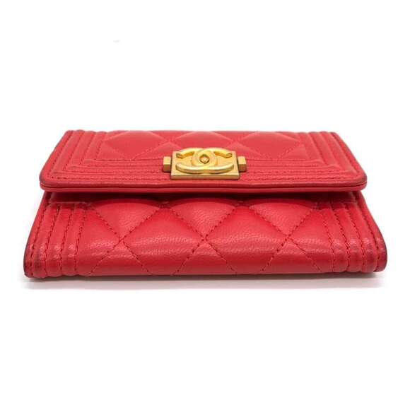 Chanel Accessories Boy Business Card Holder/Card Case Red Matelasse Coco Mark... - Picture 3 of 6